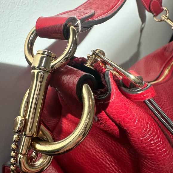 Coach Pennie Pebbled Leather Shoulder Bag w/ 2 straps & bag tag EUC - Picture 5 of 11